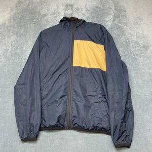 Element Alder Fundamental Windbreaker Jacket Mens Medium Navy Hooded Full Zip